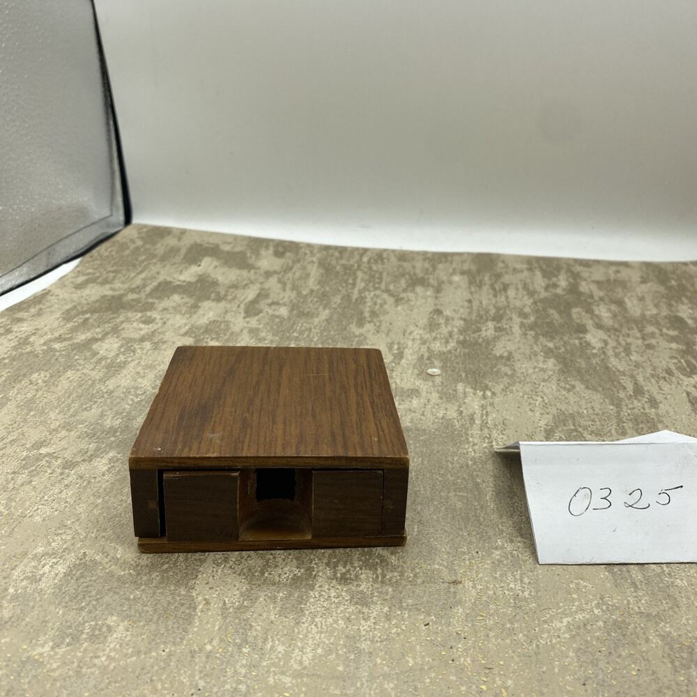 Rare Find Handmade Carved Hard Wood Stash Box with Drawer VTG 3.5X 3.5”